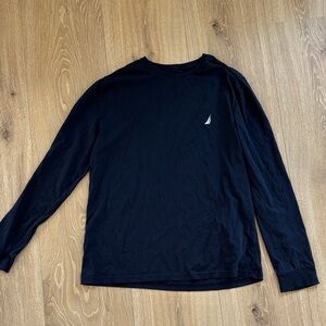 Nautica Blue Long Sleeve Tee Casual Comfort